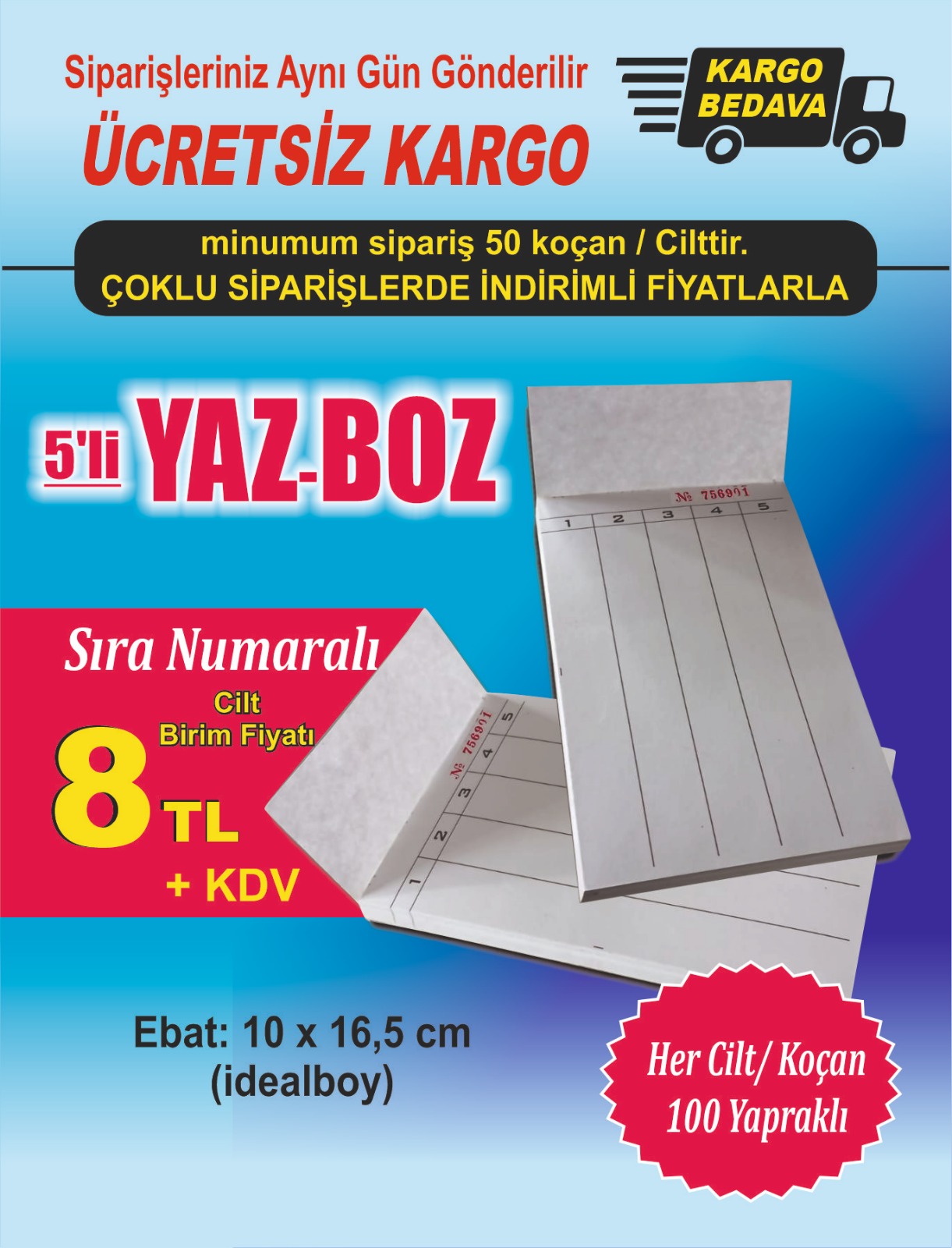 5li yazboz - sıra numaralı yaz-boz
